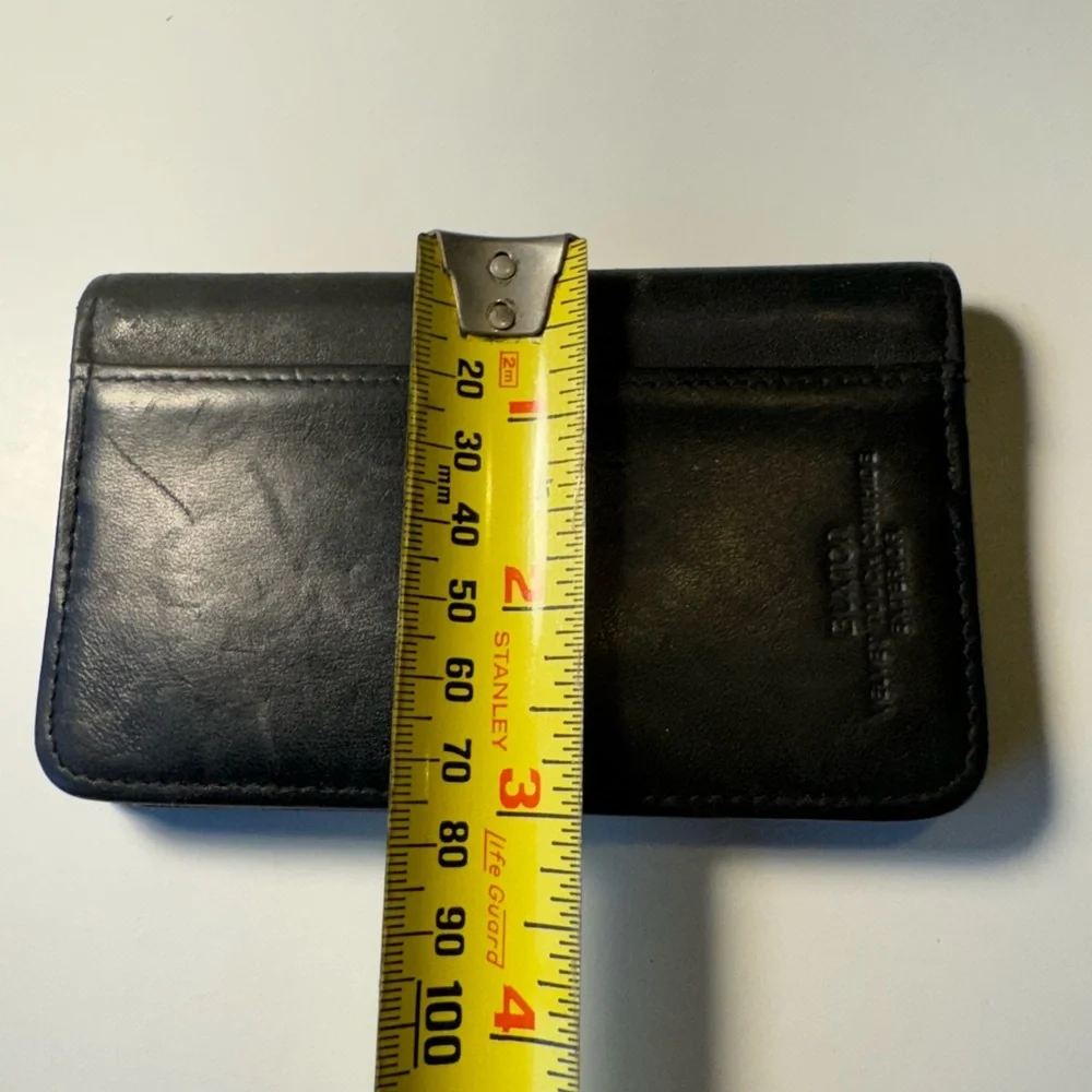 Vintage Black Buxton Cowhide Leather Dual Side Snap Shut Men’s Wallet RARE